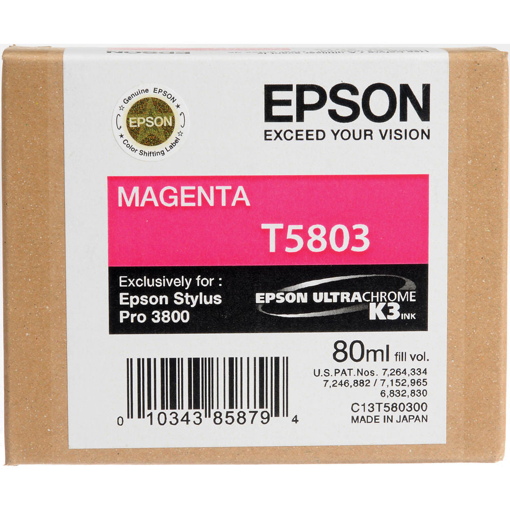 Epson T580300 3800 Ink Ultrachrome Magenta Ink, papers ink large format, Epson - Pictureline 