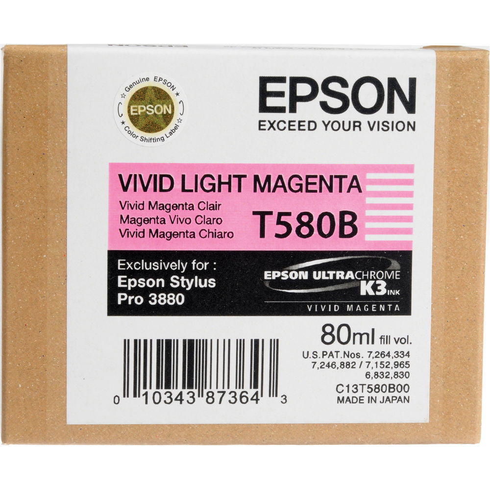 Epson T580B00 3880 Ink Ultrachrome Vivid Light Magenta Ink, papers ink large format, Epson - Pictureline 