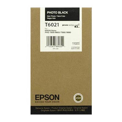 Epson T602100 7800/7880/9800/9880 Photo Black Ink 110ml, papers ink large format, Epson - Pictureline 