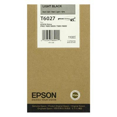 Epson T602700 7800/7880/9800/9880 Light Black Ink 110ml, papers ink large format, Epson - Pictureline 