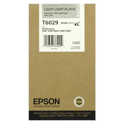 Epson T602900 7800/7880/9800/9880 Light Light Black Ink 110ml, papers ink large format, Epson - Pictureline 