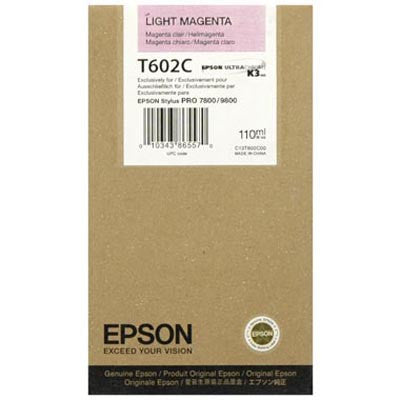 Epson T602C00 7800/9800 Light Magenta Ink 110ml, papers ink large format, Epson - Pictureline 