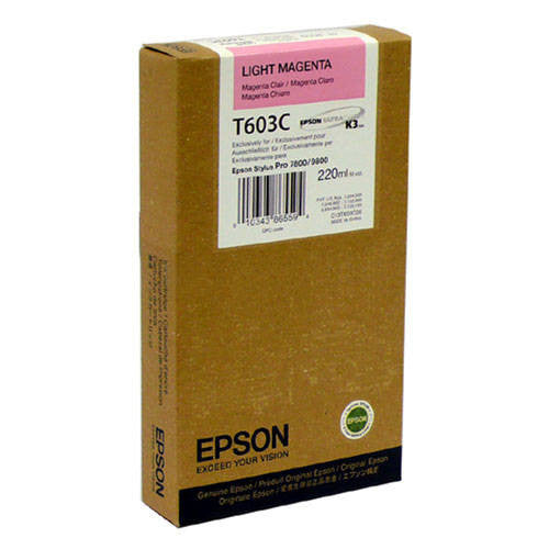 Epson T603C00 7800/9800 Light Magenta Ink 220ml, papers ink large format, Epson - Pictureline 