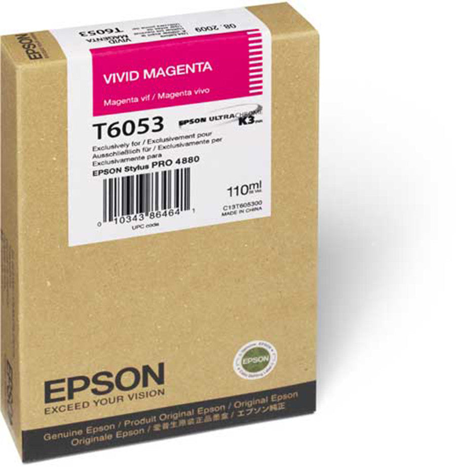 Epson T605300 4880 Ink Ultrachrome Vivid Magenta 110ml, papers ink large format, Epson - Pictureline 