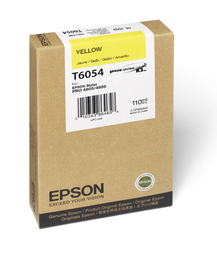 Epson T605400 4880/4800 Ultrachrome HDR Ink Yellow 110ml, papers ink large format, Epson - Pictureline 