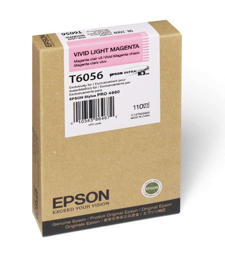 Epson T605600 4880 Ultrachrome HDR Ink Vivid Light Magenta 110ml, papers ink large format, Epson - Pictureline 