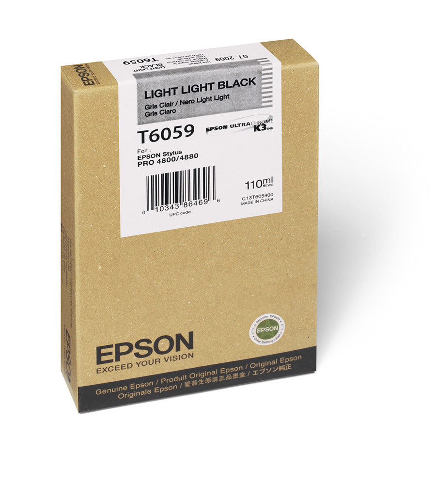 Epson T605900 4880/4800 Ultrachrome HDR Ink Light Light Black 110ml, papers ink large format, Epson - Pictureline 