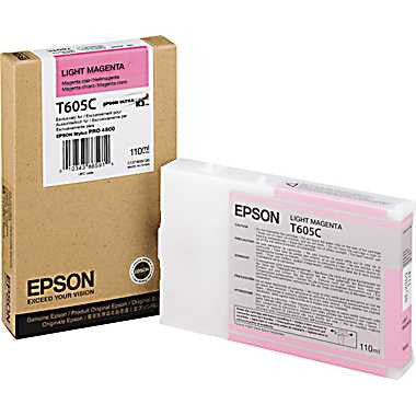 Epson T605C00 4800 Ultrachrome HDR Ink Light Magenta 110ml, papers ink large format, Epson - Pictureline 