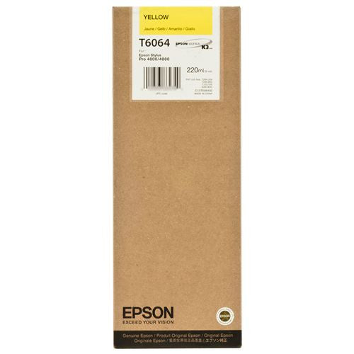 Epson T606400 4880/4800 Ultrachrome HDR Ink Yellow 220ml, papers ink large format, Epson - Pictureline 