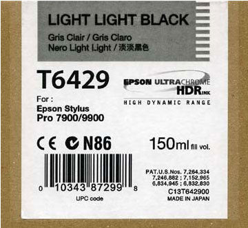 Epson T642900 7900/7890/9890/9900 Ultrachrome HDR Ink 150ml Light Light Black, papers ink large format, Epson - Pictureline  - 1