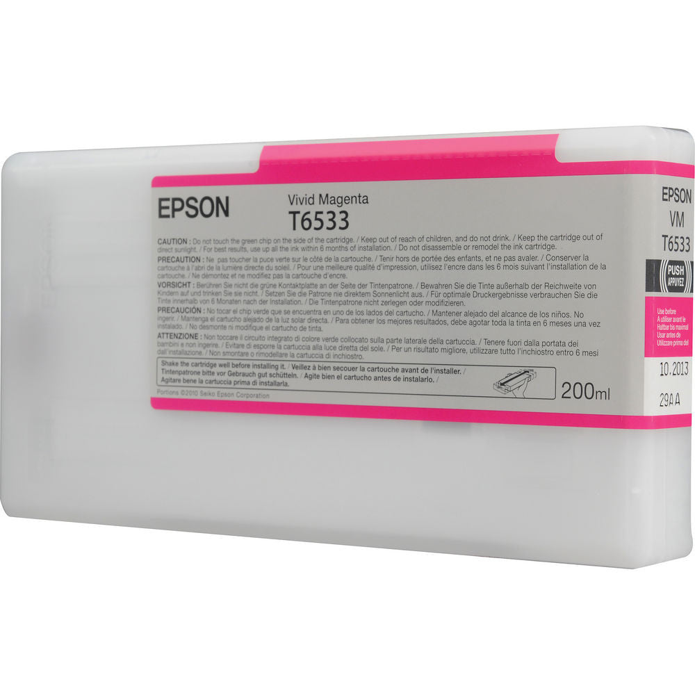 Epson T6533 4900 Ultrachrome Ink HDR 200ml Vivid Magenta, papers ink large format, Epson - Pictureline  - 2