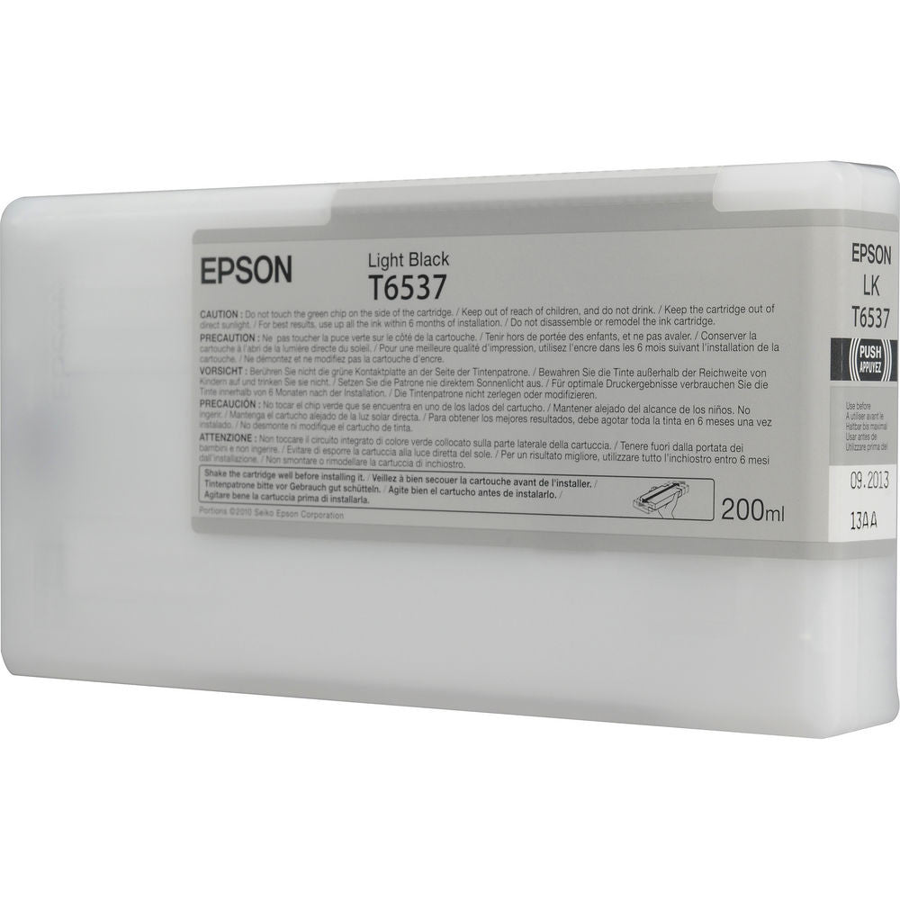 Epson T6537 4900 Ultrachrome Ink HDR 200ml Light Black, papers ink large format, Epson - Pictureline  - 2