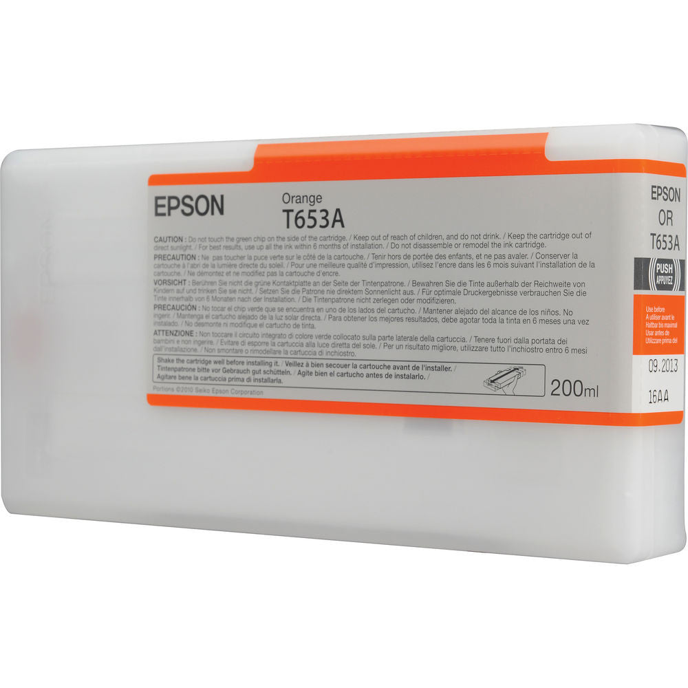 Epson T653A 4900 Ultrachrome Ink HDR 200ml Orange, papers ink large format, Epson - Pictureline  - 2