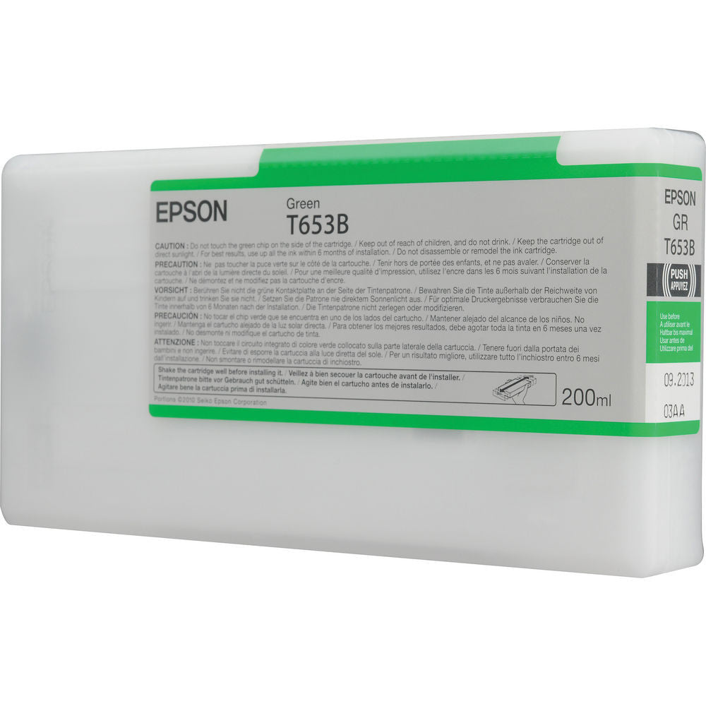Epson T653B 4900 Ultrachrome Ink HDR 200ml Green, papers ink large format, Epson - Pictureline  - 2