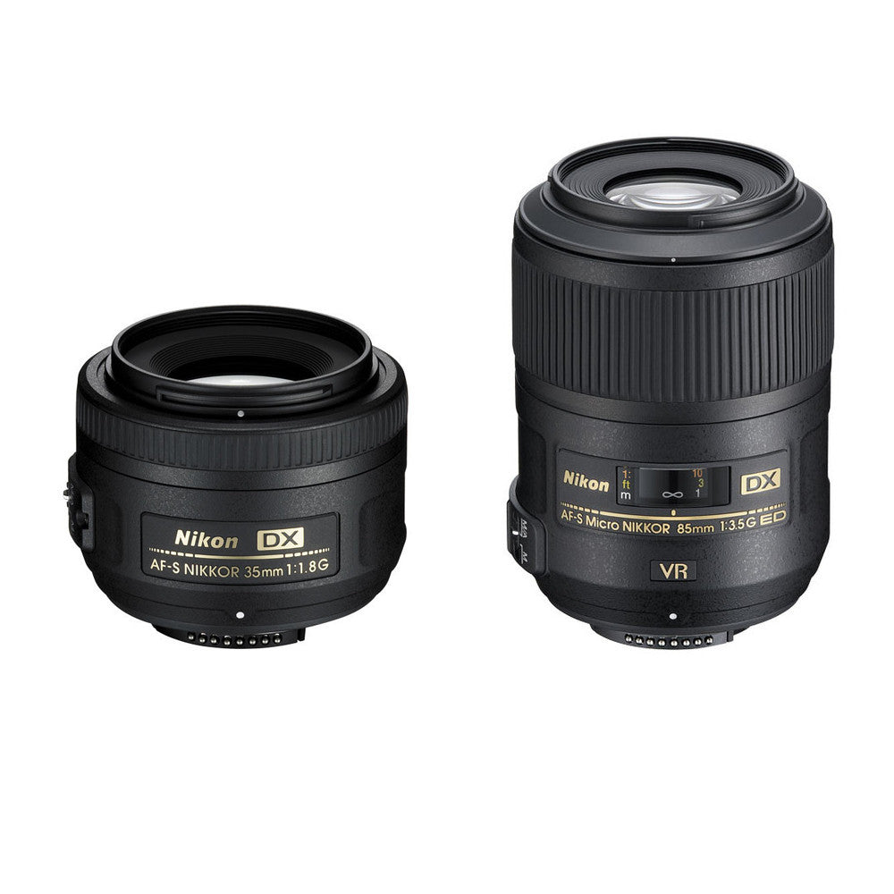 Nikon Macro & Portrait 2 Lens Kit w/35mm f1.8 DX & 85mm f/3.5 DX Micro, lenses slr lenses, Nikon - Pictureline  - 1