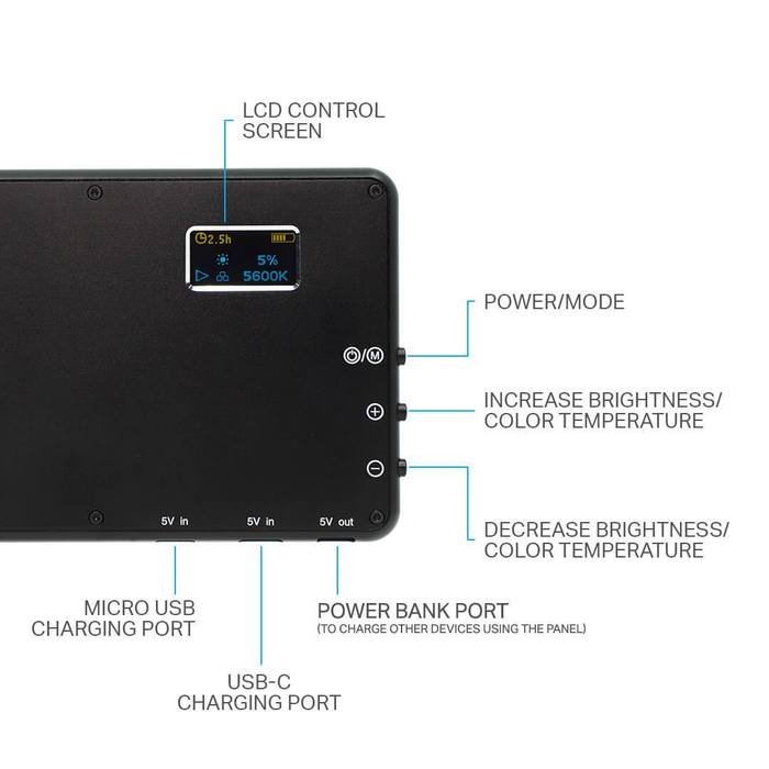 Lume Cube Panel Bi-Color LED Light and Power Bank