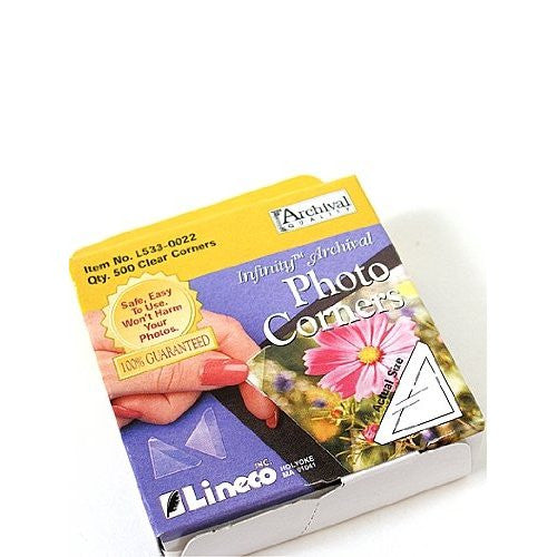 Lineco Clear Photo Corners 5/8"" 500 count, papers mounting supplies, Lineco - Pictureline 