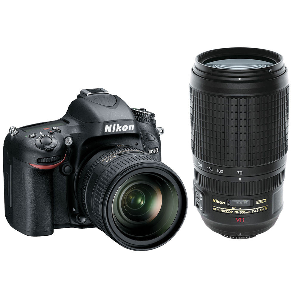 Nikon D610 Digital SLR with 24-85mm and 70-300mm VR Nikkor Lenses Nikon D610 Digital SLR with 24-85mm and 70-300mm VR Nikkor Lenses