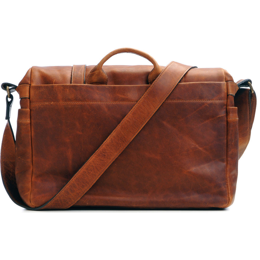 ONA The Brixton Camera and Laptop Messenger Bag Antique Cognac Leather