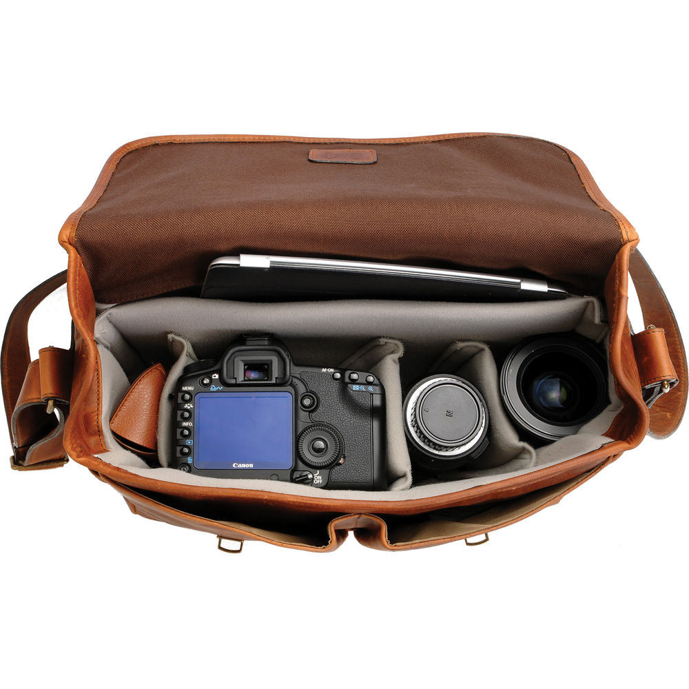 ONA The Brixton Camera and Laptop Messenger Bag Antique Cognac Leather, bags shoulder bags, ONA - Pictureline  - 2