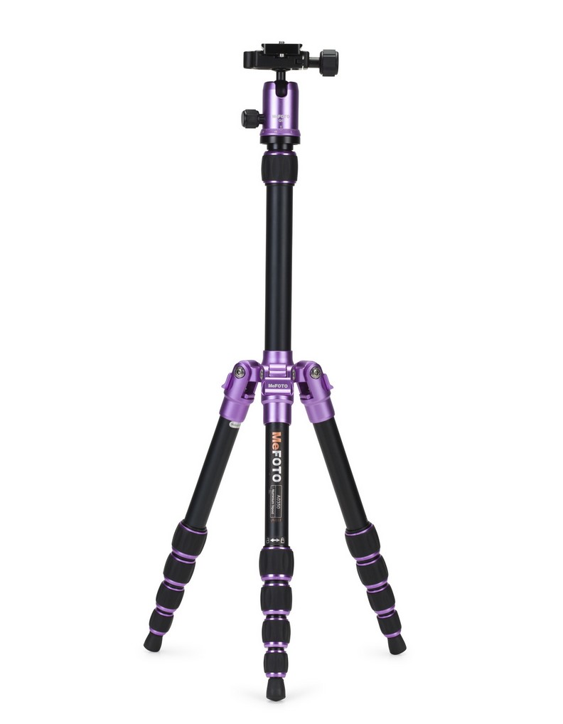 MeFOTO BackPacker Tripod Kit (Purple), tripods travel & compact, MeFOTO - Pictureline  - 1