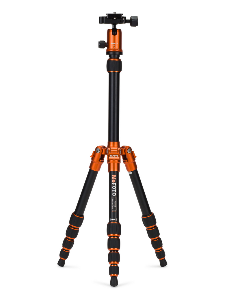 MeFOTO BackPacker Tripod Kit (Orange), tripods travel & compact, MeFOTO - Pictureline  - 1