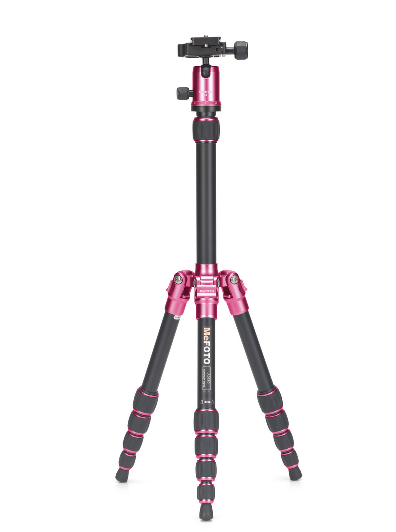 MeFOTO BackPacker Tripod Kit (Hot Pink), tripods travel & compact, MeFOTO - Pictureline  - 1