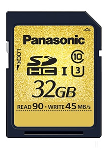 Panasonic Gold U3 32GB SDHC, discontinued, Panasonic - Pictureline 