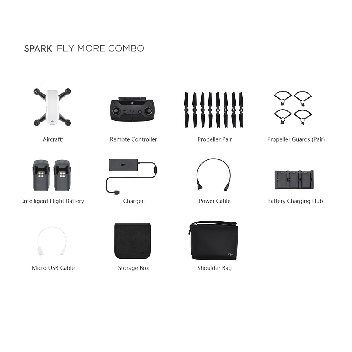 DJI Spark Fly More Drone Combo (Alpine White)