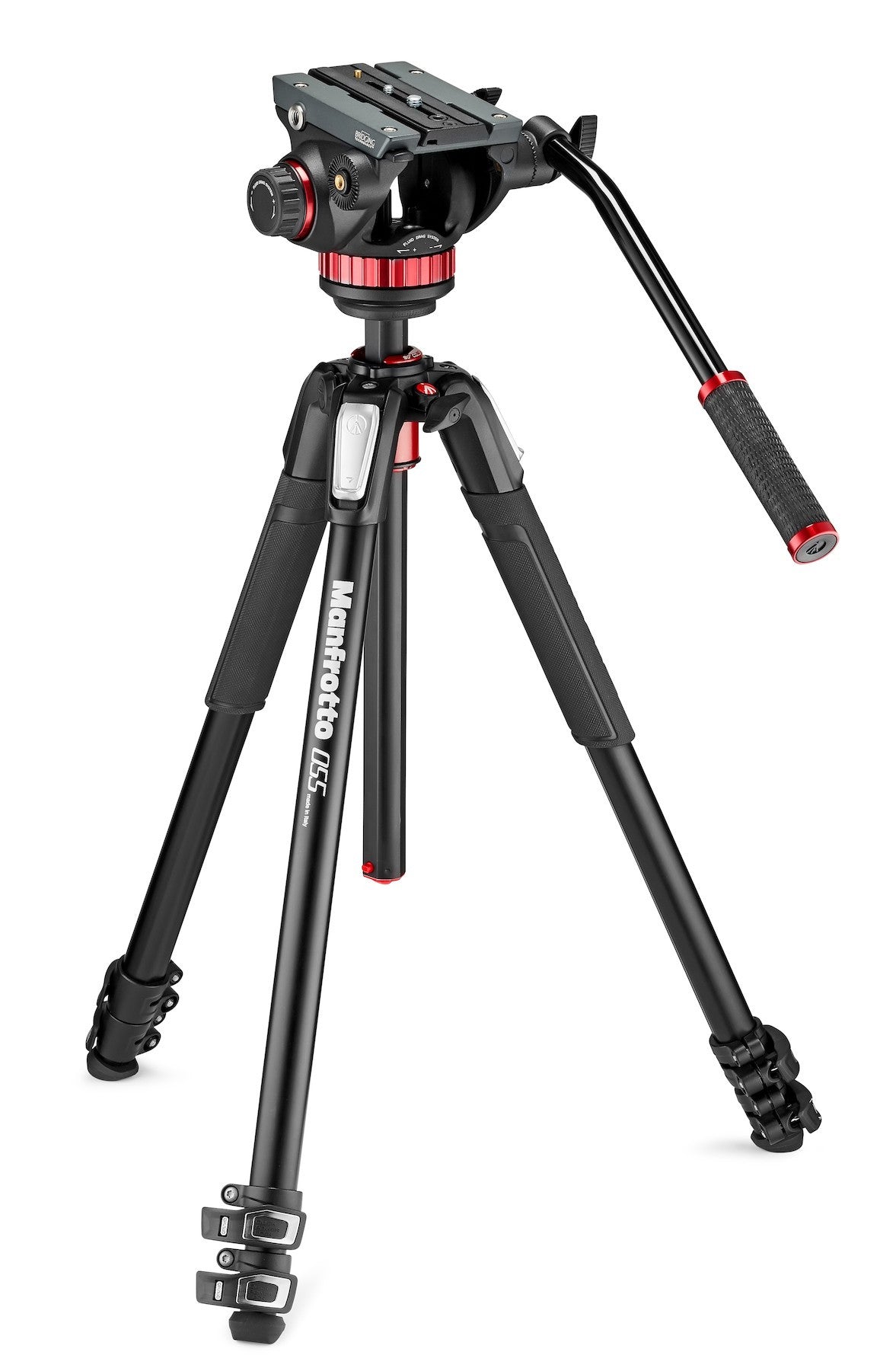 Manfrotto MVK502055XPRO3 Video Kit with MVH502AH Head and 055X3 Aluminum Tripod, tripods video tripods, Manfrotto - Pictureline 