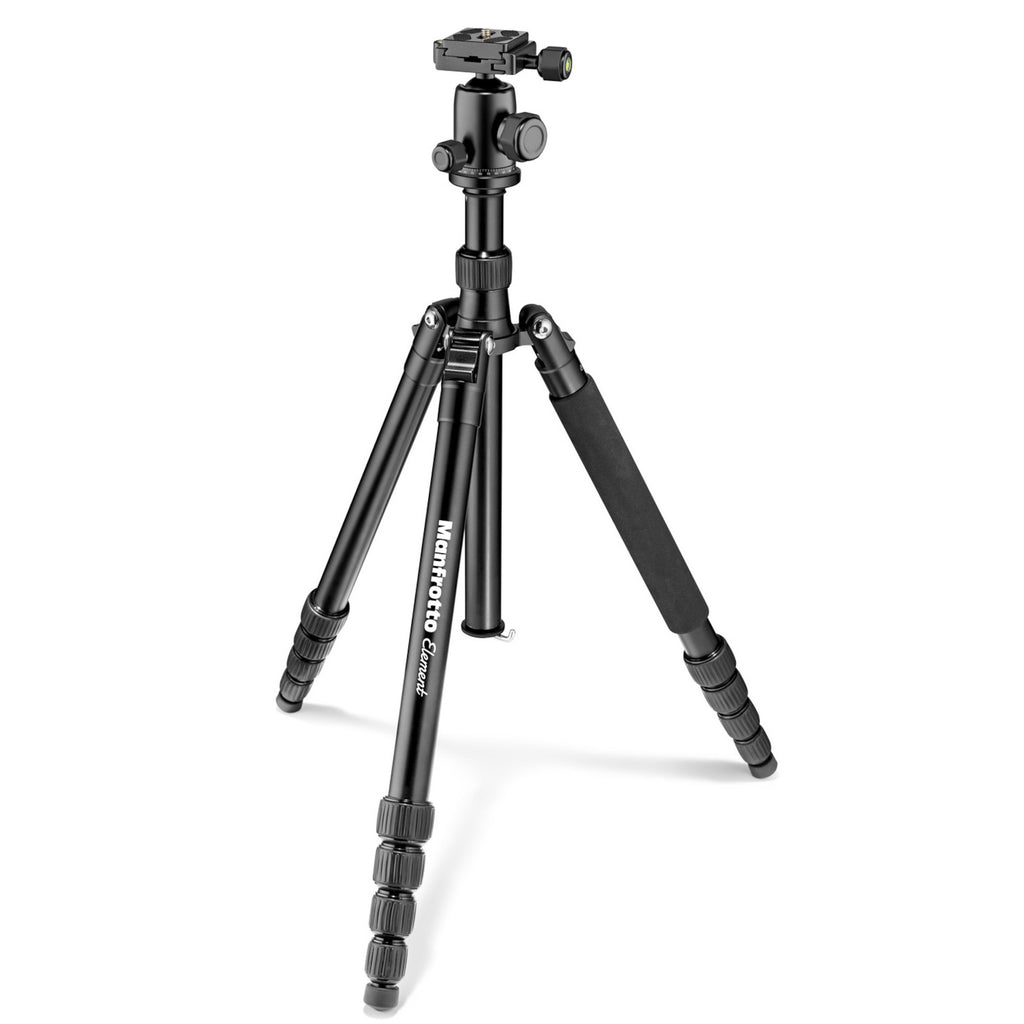 Treppiede Manfrotto Element Traveller Piccolo – Alluminio, Altezza 134cm, Chiuso 32cm, Testa A Sfera, Borsa Inclusa