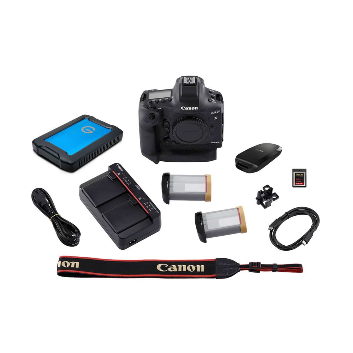 Canon EOS-1DX Mark III Digital Camera Body CFexpress Card & Reader Bundle Kit