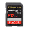 SanDisk 512GB Extreme PRO UHS-I SDXC (V30) Memory Card 200 MB/s