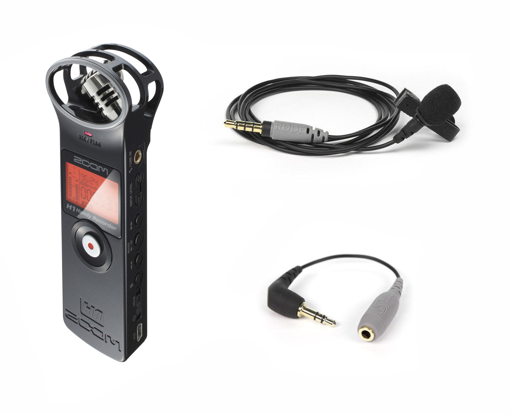 Zoom H1 Handy Recorder and Rode smartLav+ Mic Kit, video audio microphones & recorders, Zoom - Pictureline 